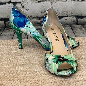 Unisa Peep Toe Floral Heels